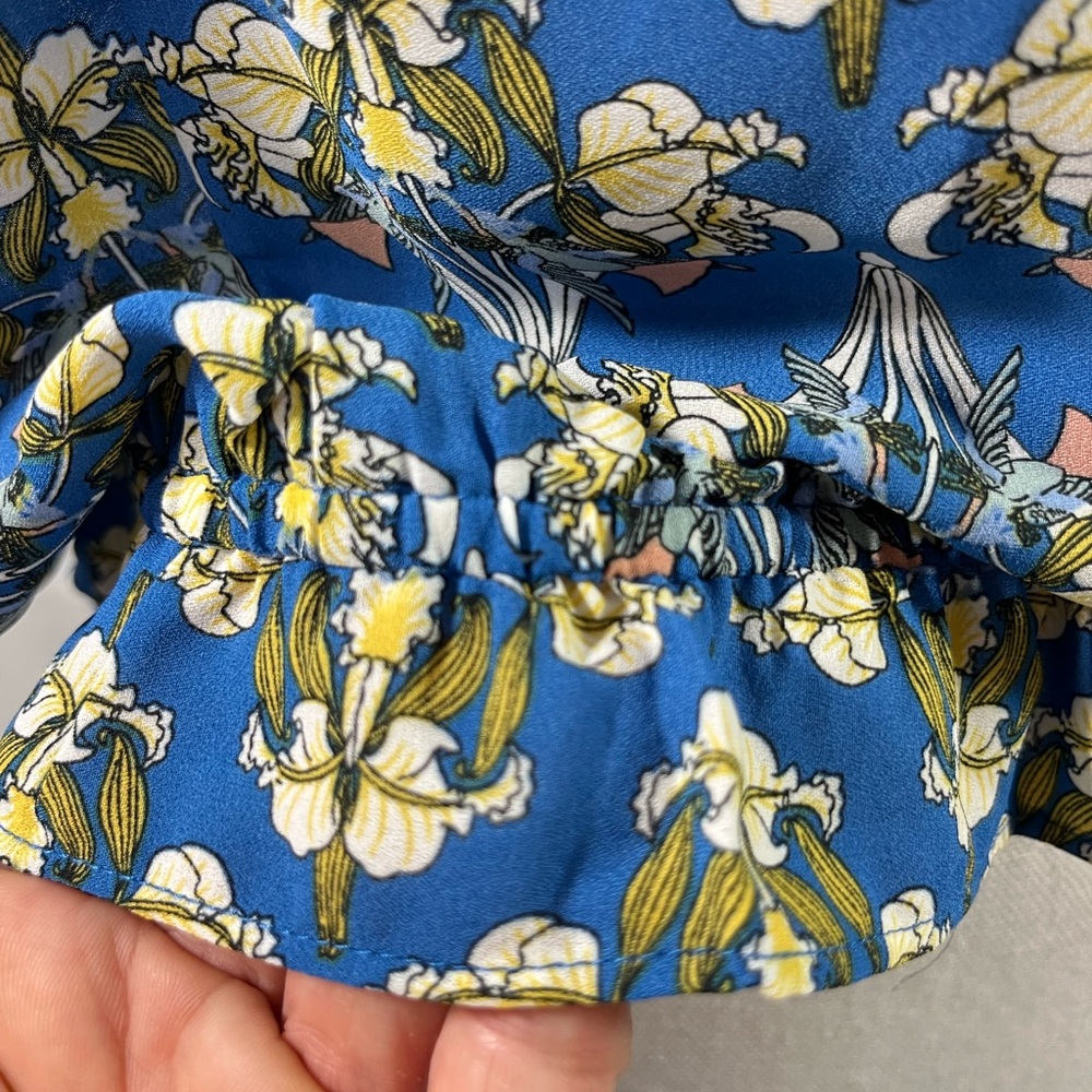 MAX STUDIO FLORAL RUFFLE TOP NEW WITH TAG - Picture 6 of 12